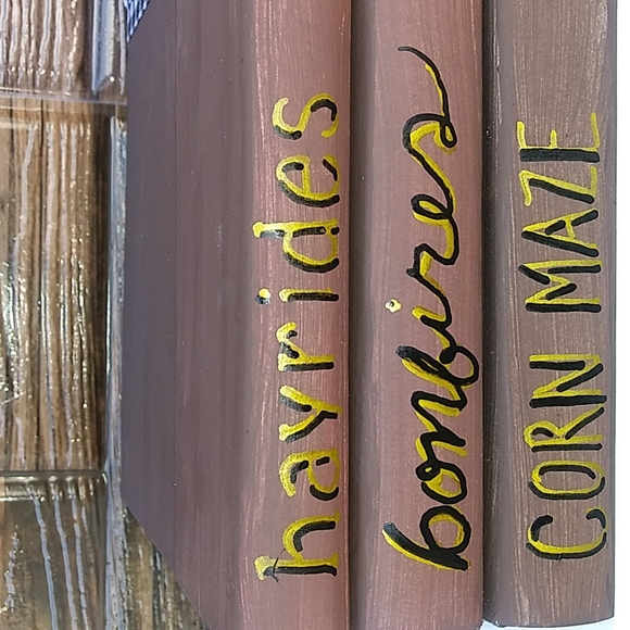 Fall Home Decor Farmhouse Book Stack Staging Set - Picture 2 of 3